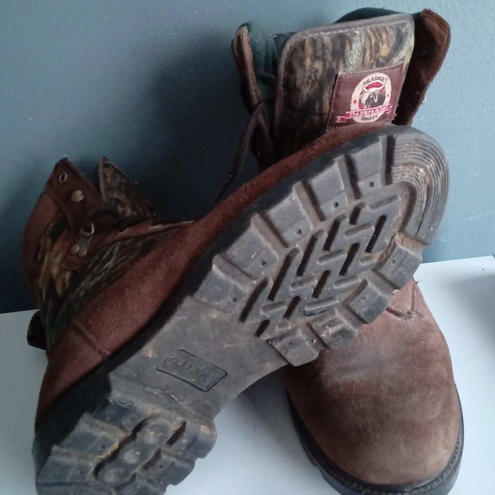 Brahma Mens Thinsulate Camo Boots Lace Up Suede Leather‎ Size 11